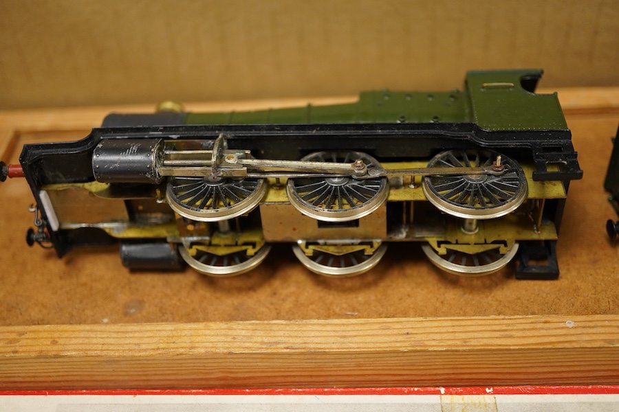 Six EM gauge Southern Railway kit built locomotives; two class 57xx 0-6-0PT, an SR class N15, 763, a Wills Finecast kit for an SR Schools Class, a part built GWR 2-6-0, and a part built kit for a 4-4-0 tender locomotive